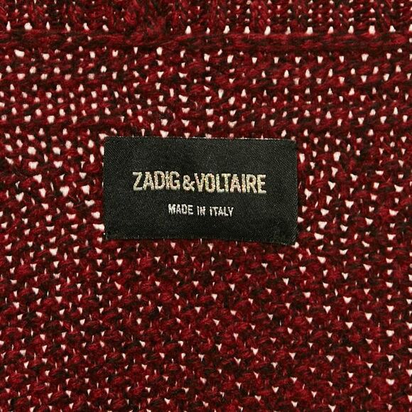 Zadig & Voltaire Burgundy Rib Knit Shawl Collar Mystic Cardigan Xs/s - Picture 4 of 5